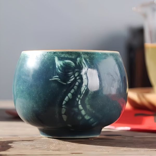 Vintage Dragon Head Pattern Chinese Chawan Kung Fu Tea Ceremony Cup