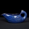 Traditional Chinese Antique Blue Dragon Phoenix Porcelain Gongfu Tea Set with Lazy Semi-Automatic Design