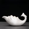 Majestic Chinese Handmade Ceramic Gongfu Tea Cup Set with Silver Dragon Phoenix Lazy Semi-Automatic Design