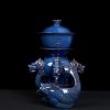 Exquisite Chinese Vintage Blue Majestic Five Dragon Head Kungfu Tea Sets Lazy Semi-Automatic