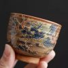 Year of The Dragon Hand Painted Ceramic Tea Cup With Dragon Spraying Water Pattern