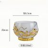 Ink White Jade Colored Glaze Chinese Chawan Tea Cup Inlaid with Golden Dragon
