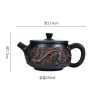 Rarely Vintage Purple Pottery Gongfu Tea Ceremony Dragon Teapot With Black Dragon And Phoenix Design