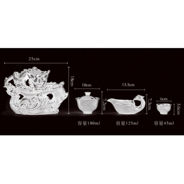 Year of the Dragon Chinese Lazy Semi-Automatic Porcelain Tea Set with Delicate Dragon Design
