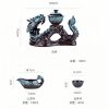 Refined Chinese Blue Dragon Kiln Change Antique Semi-Automatic Gongfu Tea Cup Set