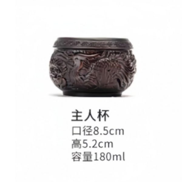 Creative Zisha Pottery Chinese Dragon Master Tea Cup With Relief Auspicious Dragon Figurines