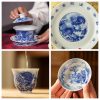 Antique Chinese Dragon White and Blue Porcelain Jingdezhen Gaiwan Tea Set