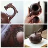 Authentic Vintage Handmade Chinese Dragon Handle Zisha Yixing Clay Teapot