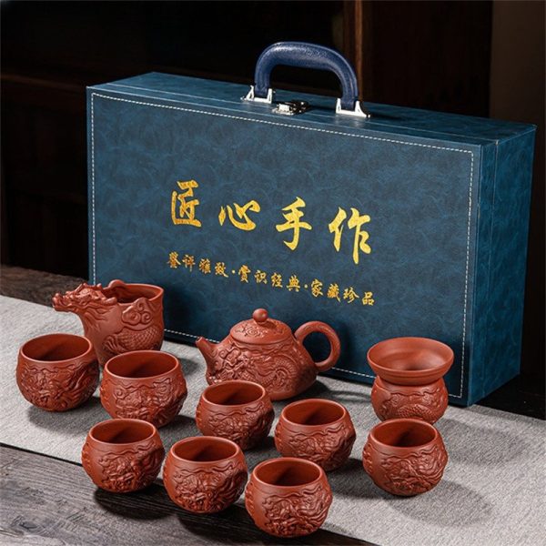 Best Chinese Yixing Clay Zisha Tea Set with Dragon Theme for Sale